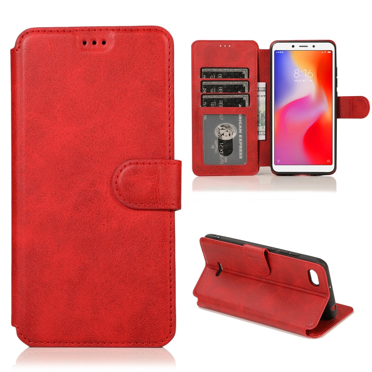 For Xiaomi Redmi 6A Calf Texture Magnetic Buckle Horizontal Flip Leather Case with Holder & Card Slots & Wallet & Photo Frame