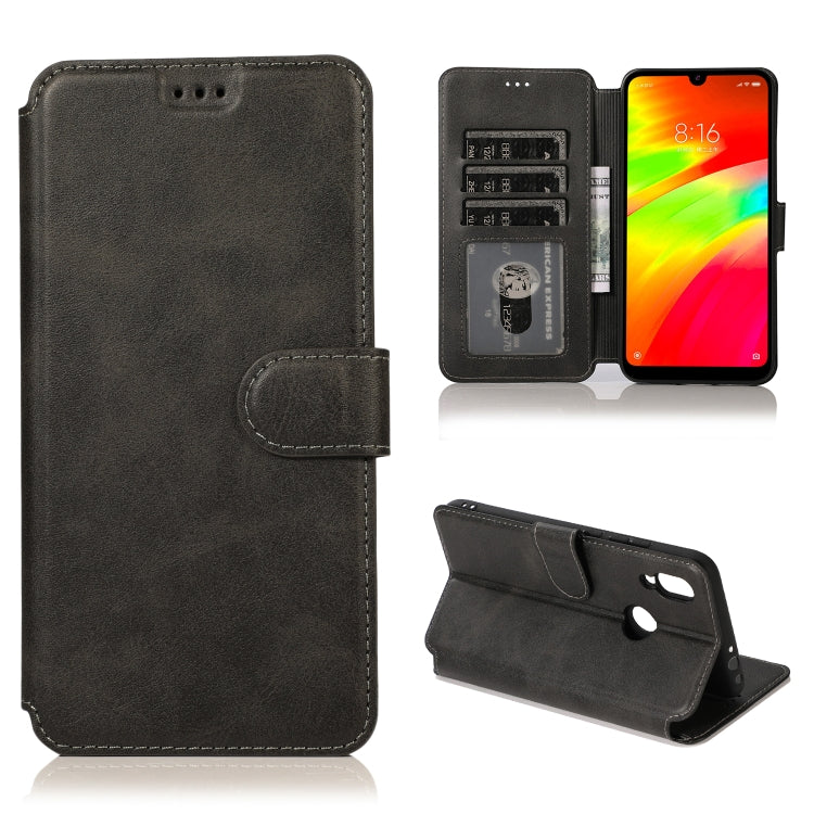 For Xiaomi Redmi 7 Calf Texture Magnetic Buckle Horizontal Flip Leather Case with Holder & Card Slots & Wallet & Photo Frame