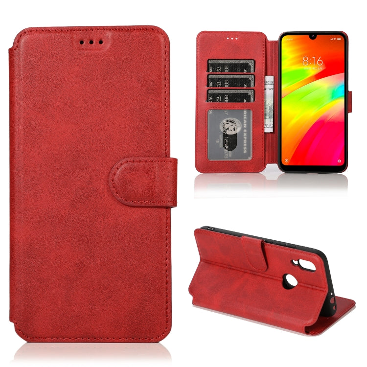 For Xiaomi Redmi 7 Calf Texture Magnetic Buckle Horizontal Flip Leather Case with Holder & Card Slots & Wallet & Photo Frame