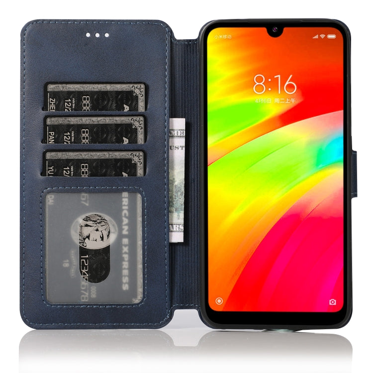For Xiaomi Redmi 7 Calf Texture Magnetic Buckle Horizontal Flip Leather Case with Holder & Card Slots & Wallet & Photo Frame
