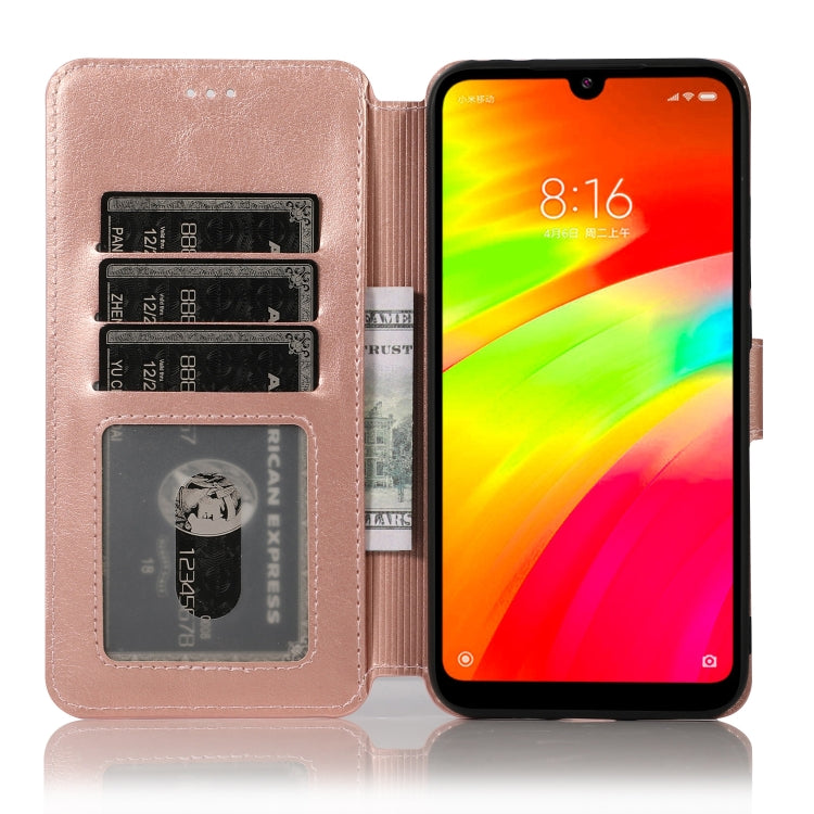 For Xiaomi Redmi 7 Calf Texture Magnetic Buckle Horizontal Flip Leather Case with Holder & Card Slots & Wallet & Photo Frame