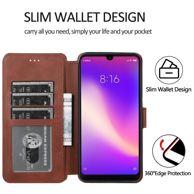 For Xiaomi Redmi 8 Calf Texture Magnetic Buckle Horizontal Flip Leather Case with Holder & Card Slots & Wallet & Photo Frame