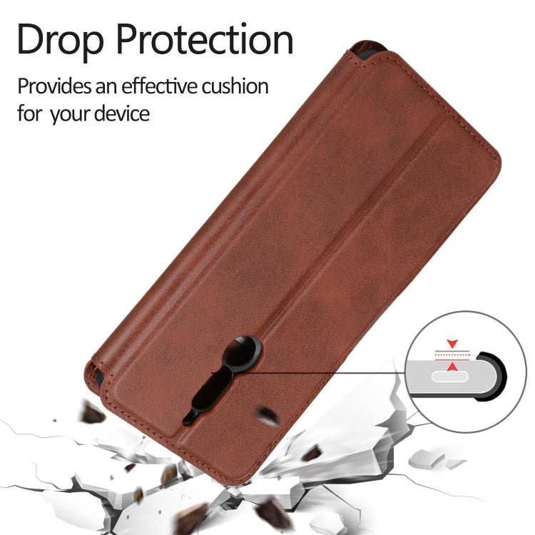 For Xiaomi Redmi 8 Calf Texture Magnetic Buckle Horizontal Flip Leather Case with Holder & Card Slots & Wallet & Photo Frame