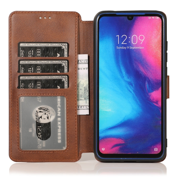 For Xiaomi Redmi Note 7 Calf Texture Magnetic Buckle Horizontal Flip Leather Case with Holder & Card Slots & Wallet & Photo Frame