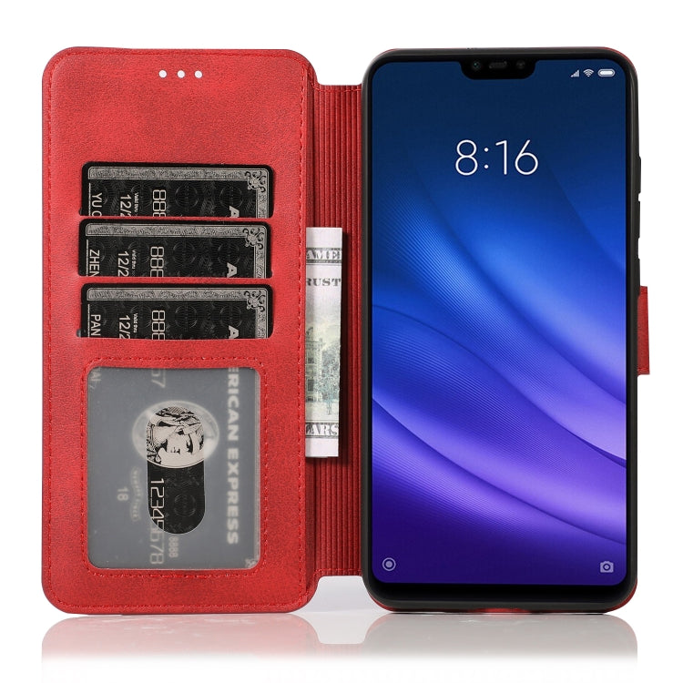 For Xiaomi Mi 8 Calf Texture Magnetic Buckle Horizontal Flip Leather Case with Holder & Card Slots & Wallet & Photo Frame
