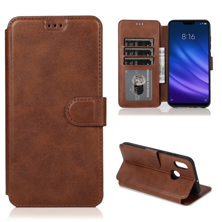 For Xiaomi Mi 8 Calf Texture Magnetic Buckle Horizontal Flip Leather Case with Holder & Card Slots & Wallet & Photo Frame