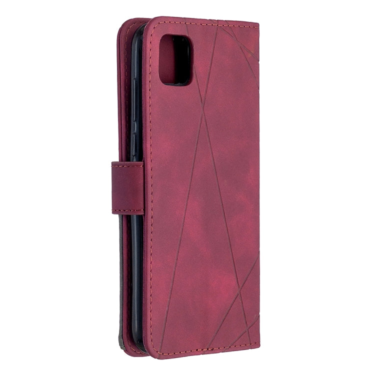 For Huawei Y5p Rhombus Texture Magnetic Buckle Horizontal Flip Leather Case with Holder & Card Slots & Wallet & Photo Frame