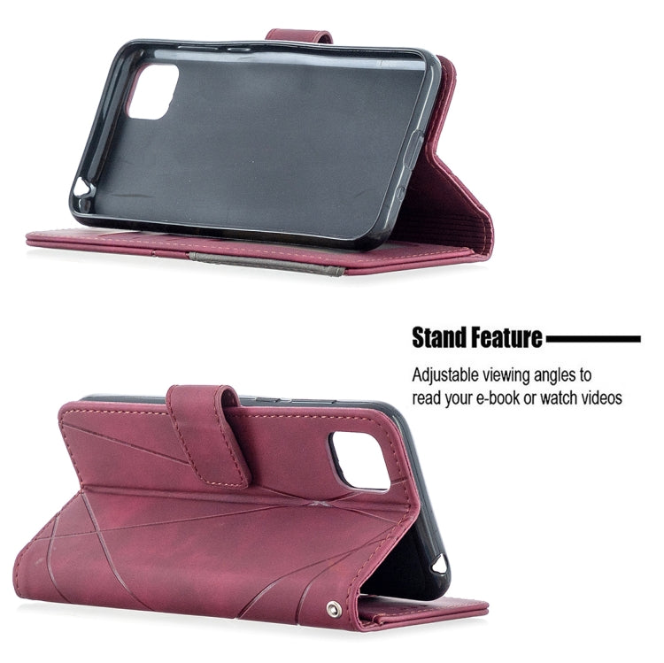 For Huawei Y5p Rhombus Texture Magnetic Buckle Horizontal Flip Leather Case with Holder & Card Slots & Wallet & Photo Frame