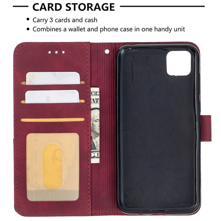 For Huawei Y5p Rhombus Texture Magnetic Buckle Horizontal Flip Leather Case with Holder & Card Slots & Wallet & Photo Frame