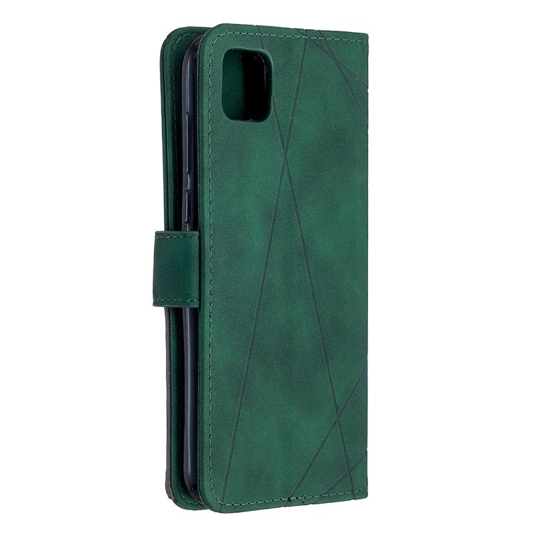 For Huawei Y5p Rhombus Texture Magnetic Buckle Horizontal Flip Leather Case with Holder & Card Slots & Wallet & Photo Frame