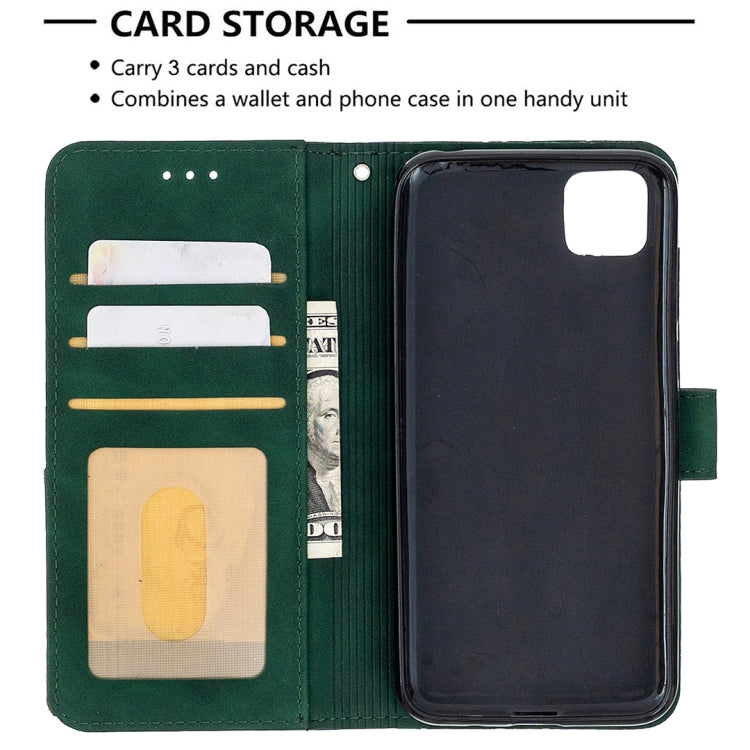 For Huawei Y5p Rhombus Texture Magnetic Buckle Horizontal Flip Leather Case with Holder & Card Slots & Wallet & Photo Frame