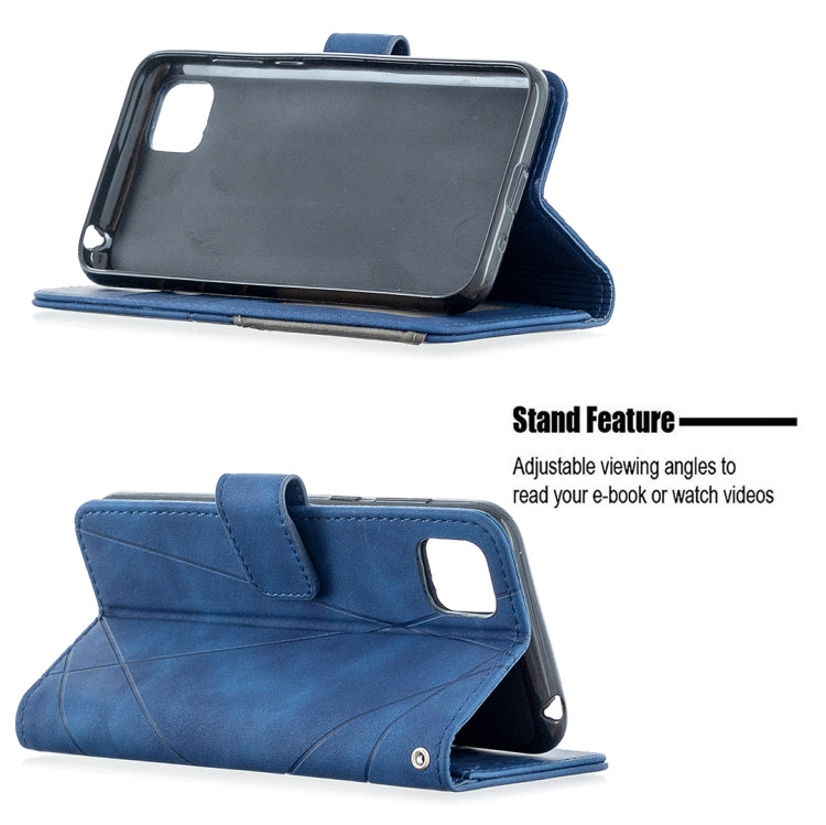 For Huawei Y5p Rhombus Texture Magnetic Buckle Horizontal Flip Leather Case with Holder & Card Slots & Wallet & Photo Frame