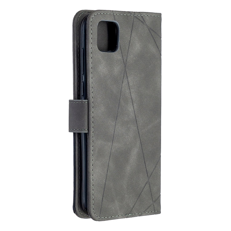 For Huawei Y5p Rhombus Texture Magnetic Buckle Horizontal Flip Leather Case with Holder & Card Slots & Wallet & Photo Frame