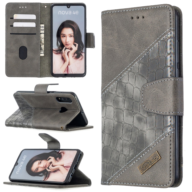 For Huawei P30 Lite Matching Color Crocodile Texture Horizontal Flip PU Leather Case with Holder & Card Slots & Wallet