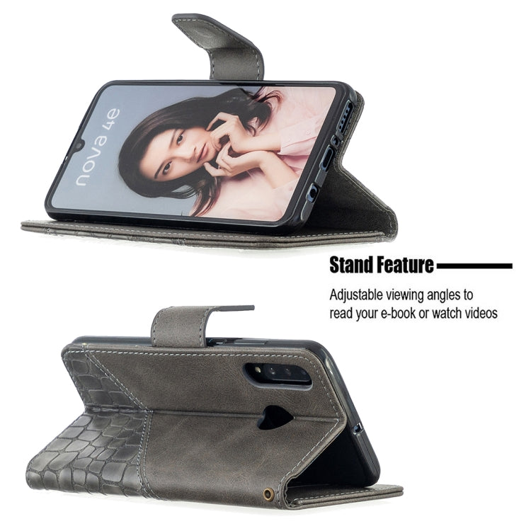 For Huawei P30 Lite Matching Color Crocodile Texture Horizontal Flip PU Leather Case with Holder & Card Slots & Wallet