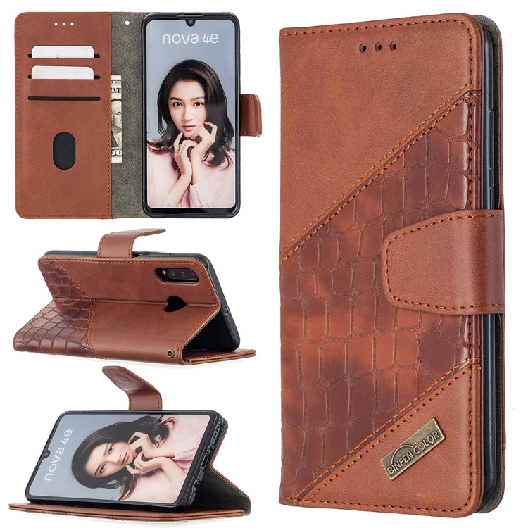 For Huawei P30 Lite Matching Color Crocodile Texture Horizontal Flip PU Leather Case with Holder & Card Slots & Wallet