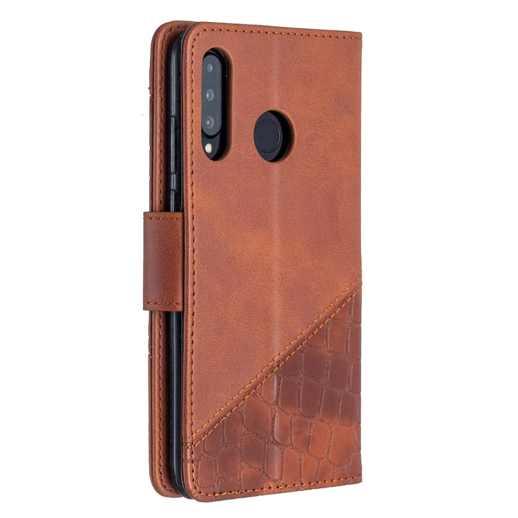 For Huawei P30 Lite Matching Color Crocodile Texture Horizontal Flip PU Leather Case with Holder & Card Slots & Wallet