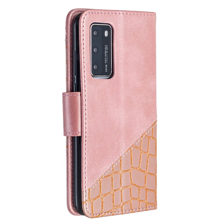 For Huawei P40 Matching Color Crocodile Texture Horizontal Flip PU Leather Case with Holder & Card Slots & Wallet