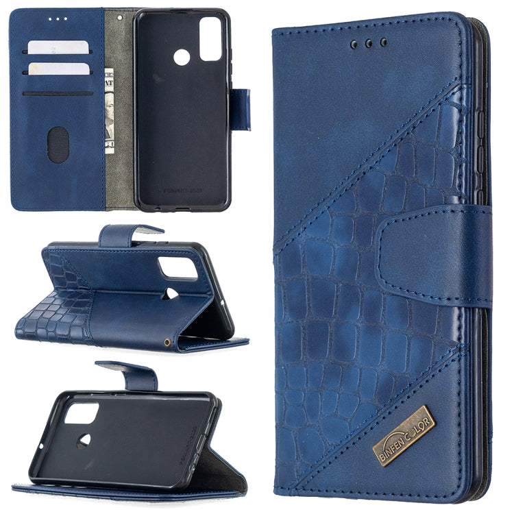 For Huawei P smart 2020 Matching Color Crocodile Texture Horizontal Flip PU Leather Case with Holder & Card Slots & Wallet
