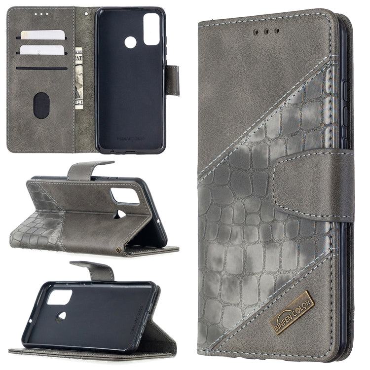 For Huawei P smart 2020 Matching Color Crocodile Texture Horizontal Flip PU Leather Case with Holder & Card Slots & Wallet