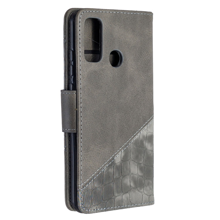 For Huawei P smart 2020 Matching Color Crocodile Texture Horizontal Flip PU Leather Case with Holder & Card Slots & Wallet