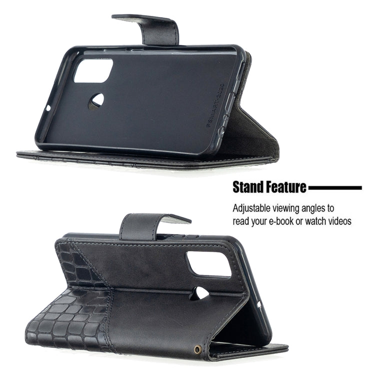 For Huawei P smart 2020 Matching Color Crocodile Texture Horizontal Flip PU Leather Case with Holder & Card Slots & Wallet