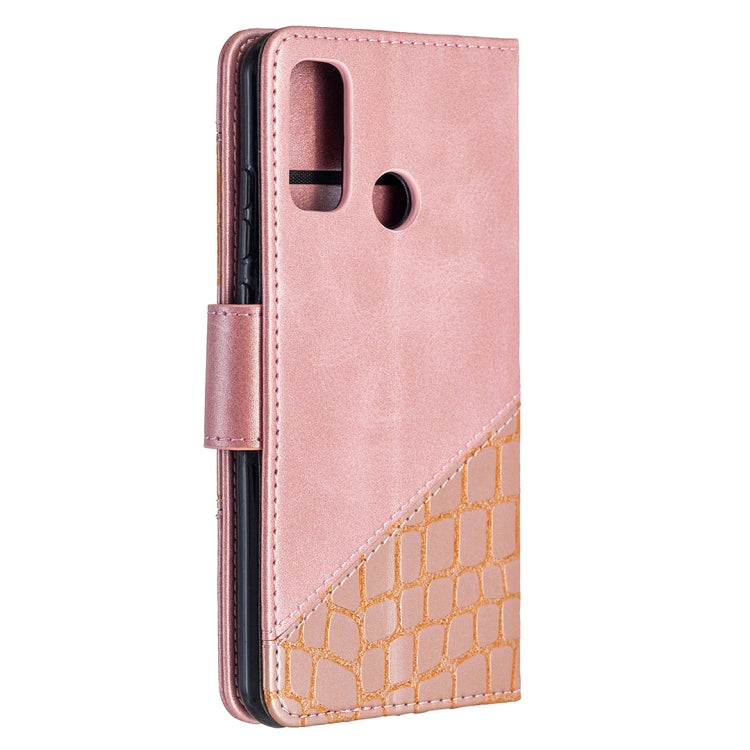 For Huawei P smart 2020 Matching Color Crocodile Texture Horizontal Flip PU Leather Case with Holder & Card Slots & Wallet