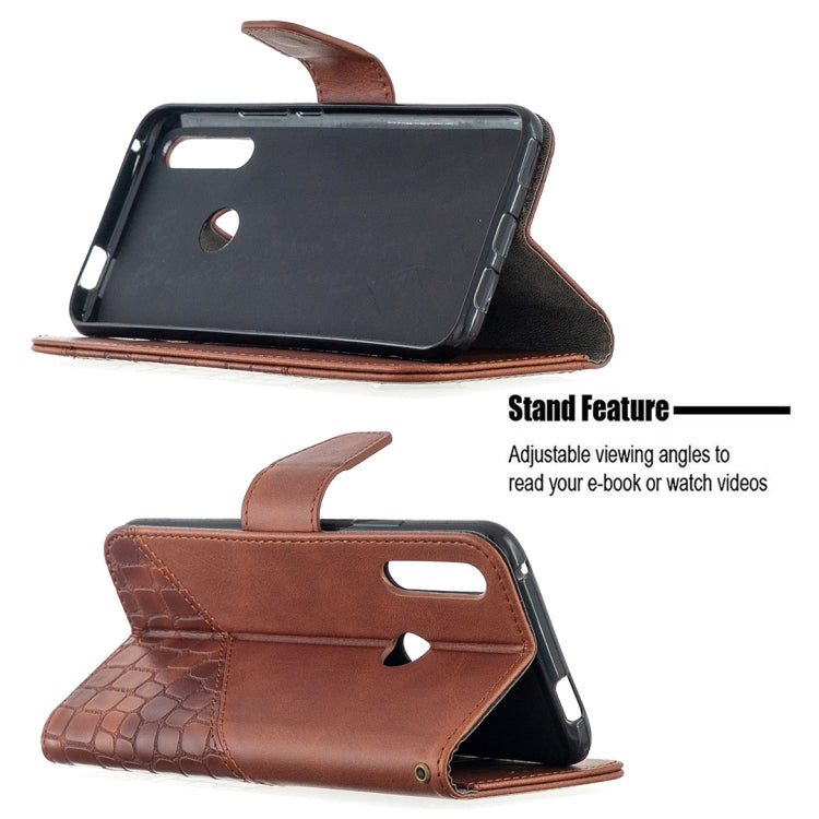 For Huawei P Smart Z Matching Color Crocodile Texture Horizontal Flip PU Leather Case with Holder & Card Slots & Wallet