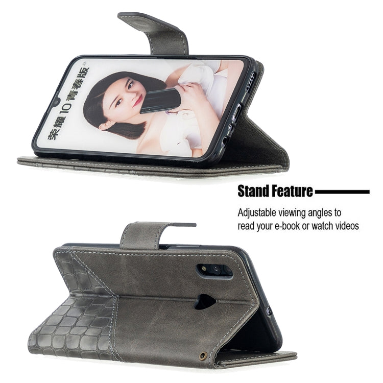 For Huawei P Smart (2019) Matching Color Crocodile Texture Horizontal Flip PU Leather Case with Holder & Card Slots & Wallet