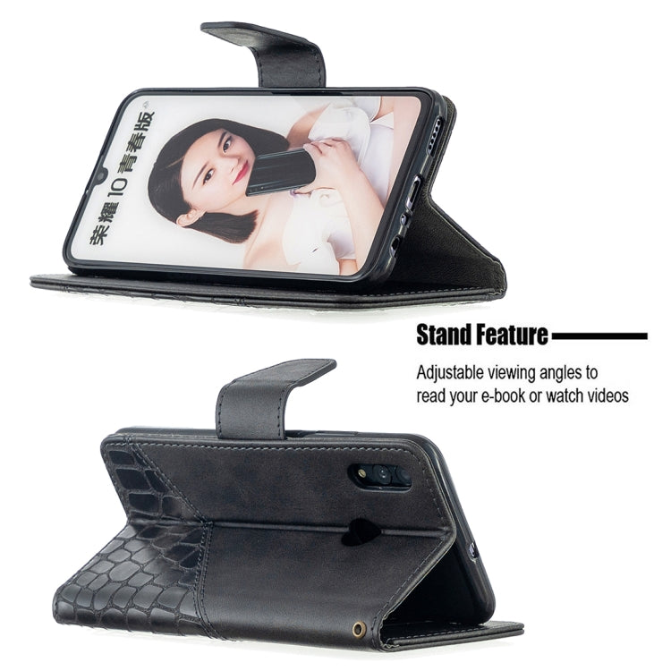 For Huawei P Smart (2019) Matching Color Crocodile Texture Horizontal Flip PU Leather Case with Holder & Card Slots & Wallet