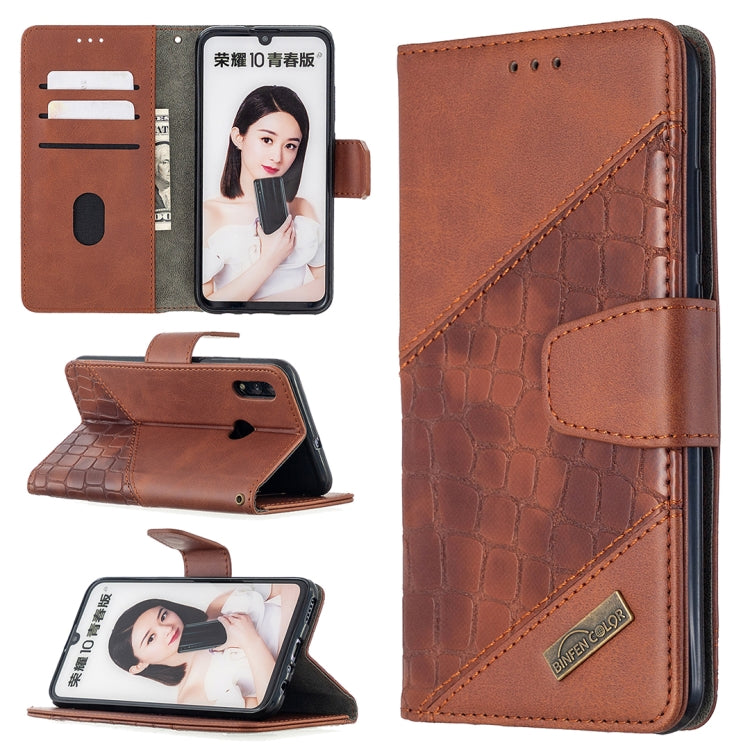 For Huawei P Smart (2019) Matching Color Crocodile Texture Horizontal Flip PU Leather Case with Holder & Card Slots & Wallet