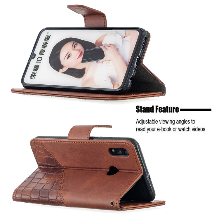 For Huawei P Smart (2019) Matching Color Crocodile Texture Horizontal Flip PU Leather Case with Holder & Card Slots & Wallet