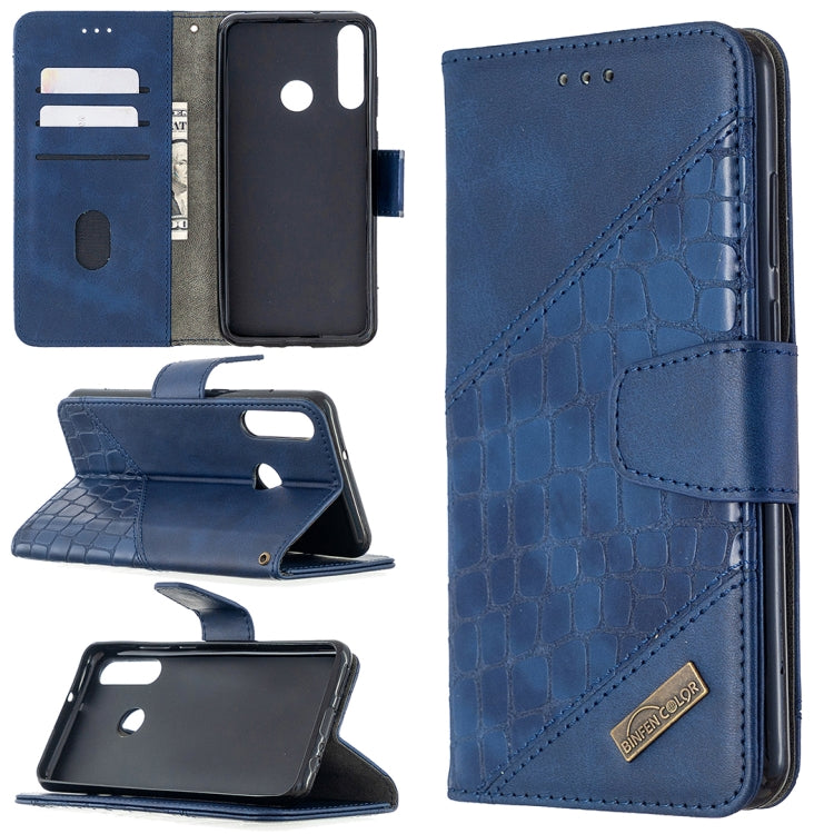 For Huawei Y6p Matching Color Crocodile Texture Horizontal Flip PU Leather Case with Holder & Card Slots & Wallet