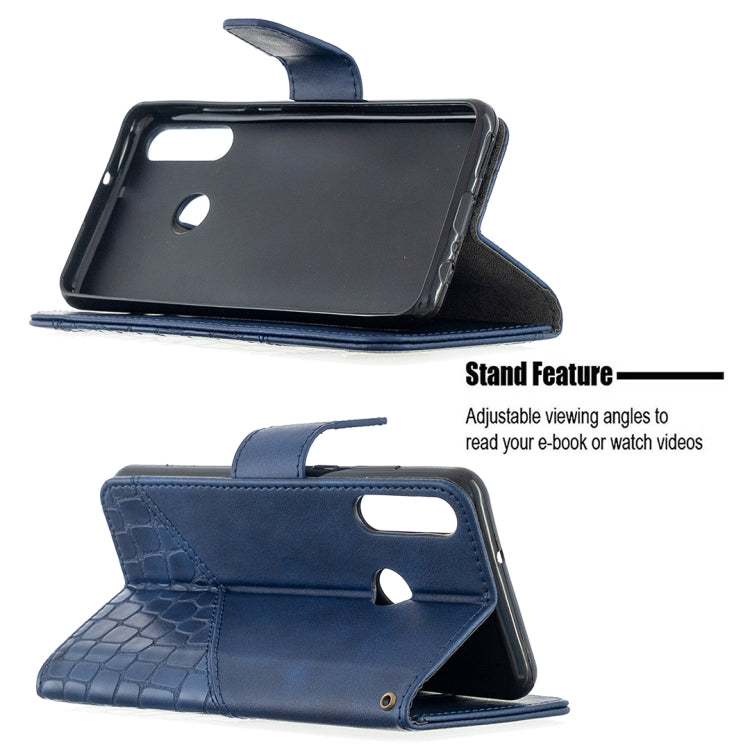 For Huawei Y6p Matching Color Crocodile Texture Horizontal Flip PU Leather Case with Holder & Card Slots & Wallet