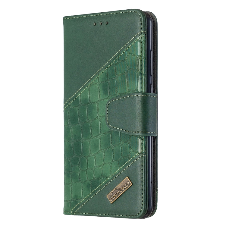For Huawei Y6p Matching Color Crocodile Texture Horizontal Flip PU Leather Case with Holder & Card Slots & Wallet