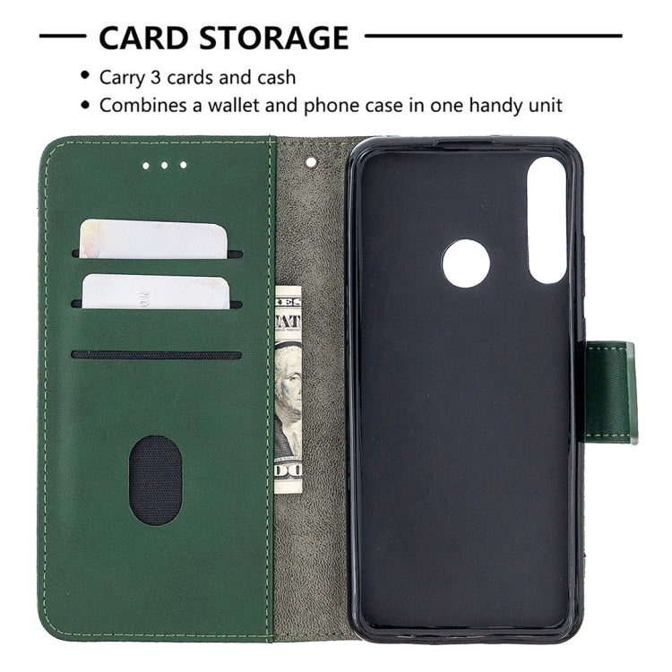 For Huawei Y6p Matching Color Crocodile Texture Horizontal Flip PU Leather Case with Holder & Card Slots & Wallet