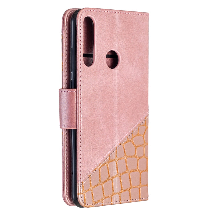 For Huawei Y6p Matching Color Crocodile Texture Horizontal Flip PU Leather Case with Holder & Card Slots & Wallet