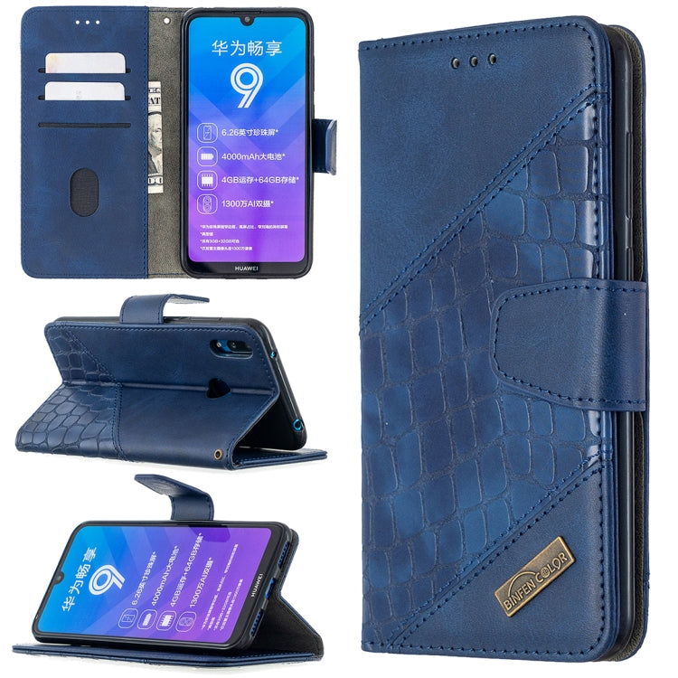 For Huawei Y7 (2019) Matching Color Crocodile Texture Horizontal Flip PU Leather Case with Holder & Card Slots & Wallet
