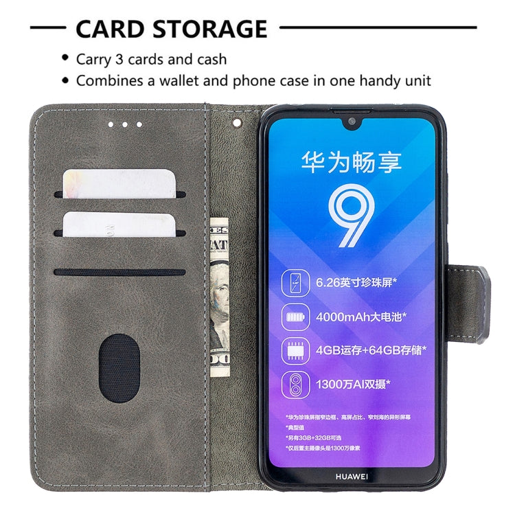 For Huawei Y7 (2019) Matching Color Crocodile Texture Horizontal Flip PU Leather Case with Holder & Card Slots & Wallet