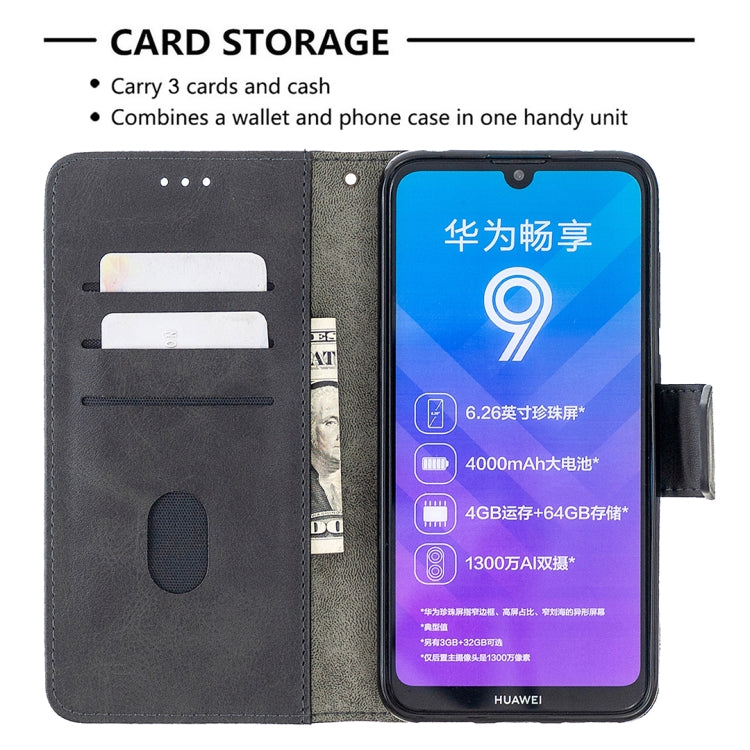 For Huawei Y7 (2019) Matching Color Crocodile Texture Horizontal Flip PU Leather Case with Holder & Card Slots & Wallet