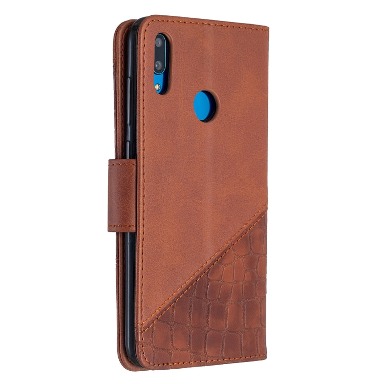 For Huawei Y7 (2019) Matching Color Crocodile Texture Horizontal Flip PU Leather Case with Holder & Card Slots & Wallet