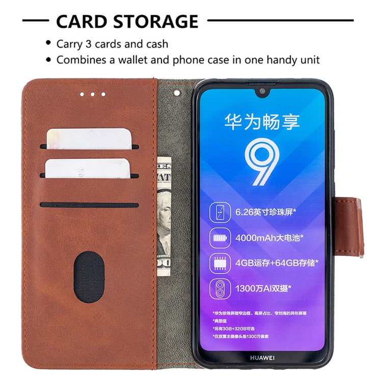 For Huawei Y7 (2019) Matching Color Crocodile Texture Horizontal Flip PU Leather Case with Holder & Card Slots & Wallet