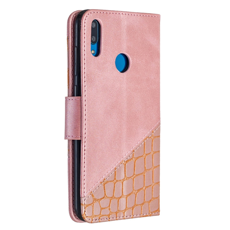 For Huawei Y7 (2019) Matching Color Crocodile Texture Horizontal Flip PU Leather Case with Holder & Card Slots & Wallet
