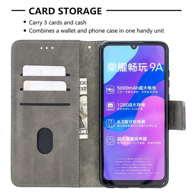 For Huawei Honor 9A Matching Color Crocodile Texture Horizontal Flip PU Leather Case with Holder & Card Slots & Wallet