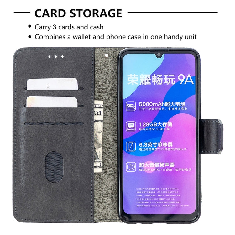 For Huawei Honor 9A Matching Color Crocodile Texture Horizontal Flip PU Leather Case with Holder & Card Slots & Wallet