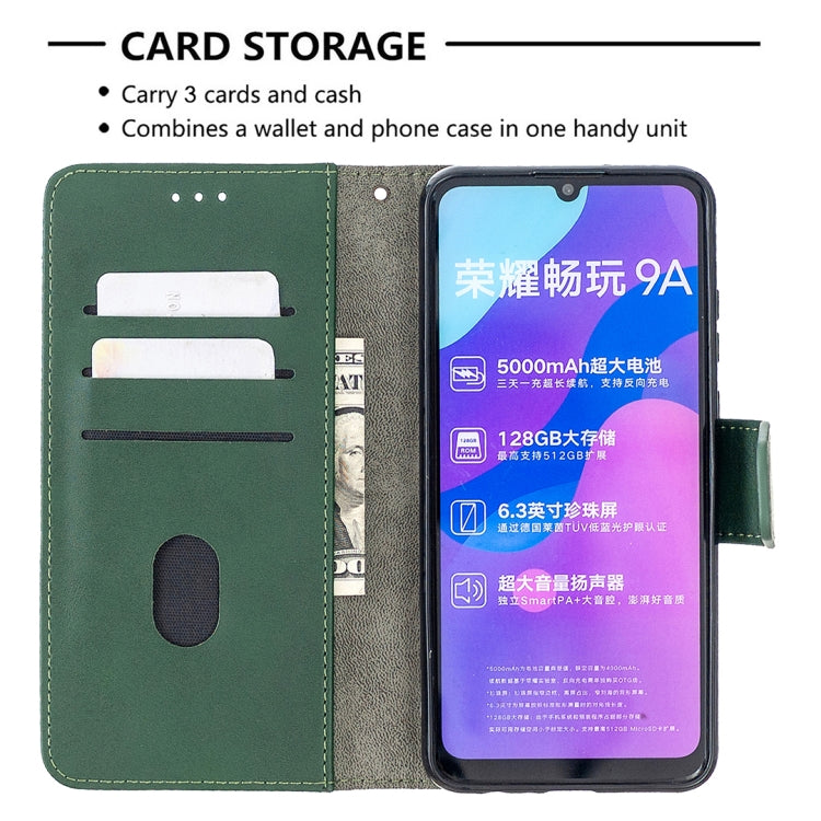 For Huawei Honor 9A Matching Color Crocodile Texture Horizontal Flip PU Leather Case with Holder & Card Slots & Wallet