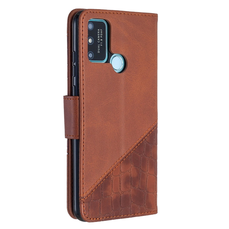 For Huawei Honor 9A Matching Color Crocodile Texture Horizontal Flip PU Leather Case with Holder & Card Slots & Wallet