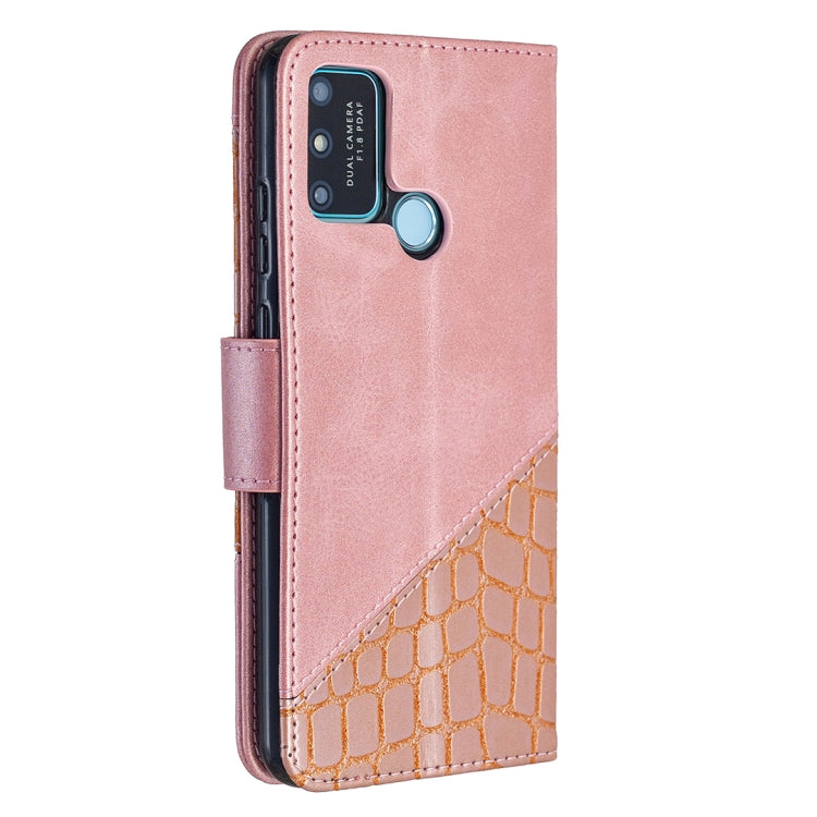 For Huawei Honor 9A Matching Color Crocodile Texture Horizontal Flip PU Leather Case with Holder & Card Slots & Wallet