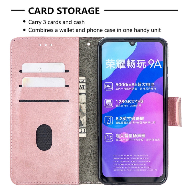 For Huawei Honor 9A Matching Color Crocodile Texture Horizontal Flip PU Leather Case with Holder & Card Slots & Wallet