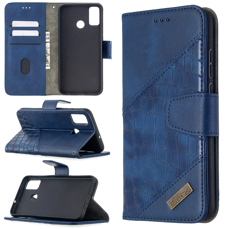 For Huawei Honor 9X Lite Matching Color Crocodile Texture Horizontal Flip PU Leather Case with Holder & Card Slots & Wallet